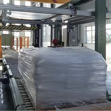 Automatic Wrapping Machine With Rotating Arm for Concrete Ready Mix Package